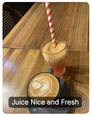 Fresh juice and latte art